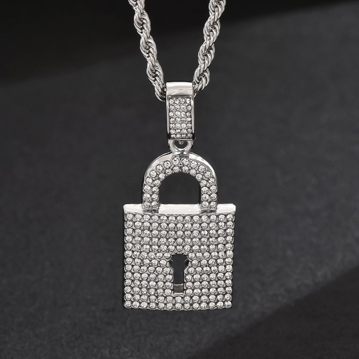 Cuban necklace with diamond pendant