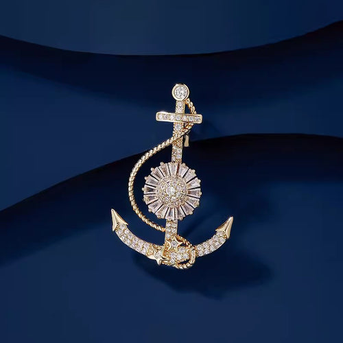 Breaking waves brooch