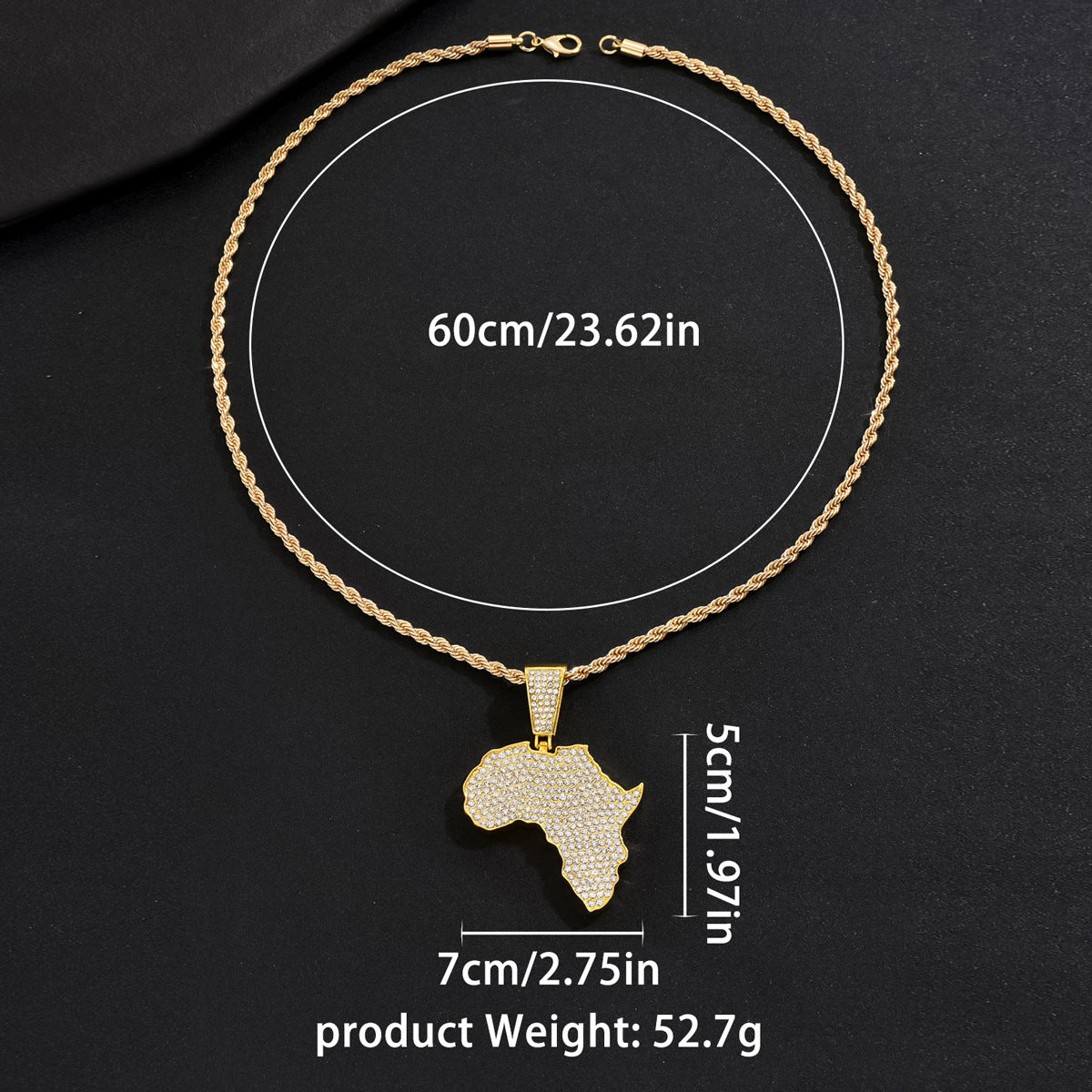 Personalized map pendant Cuban necklace for men