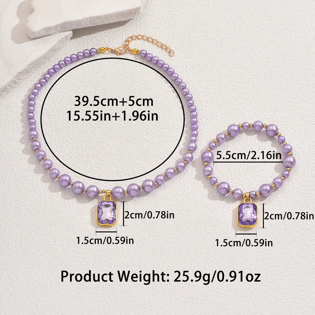 Fashion pearl necklace and bracelet set