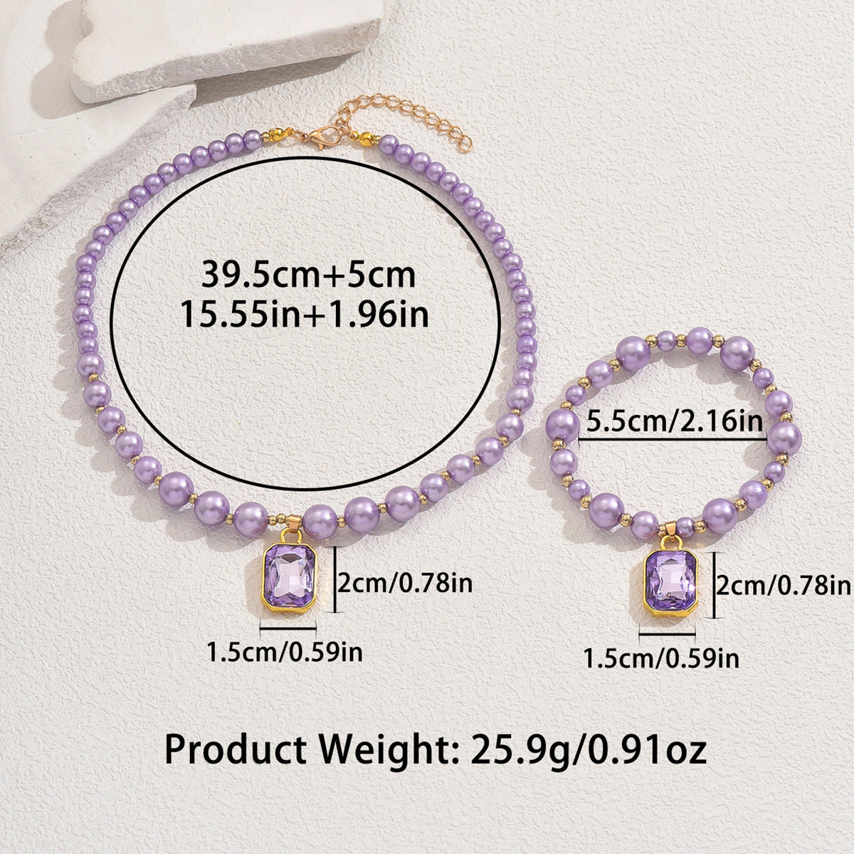 Fashion pearl necklace and bracelet set