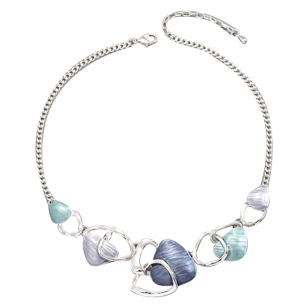 Round teardrop necklace and earrings, irregular clavicle chain set