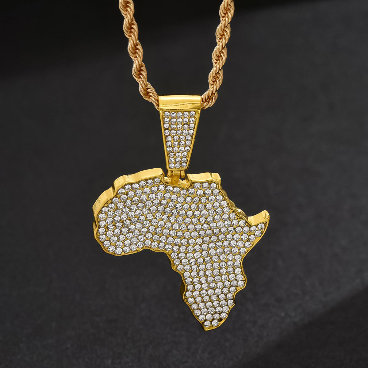 Personalized map pendant Cuban necklace for men