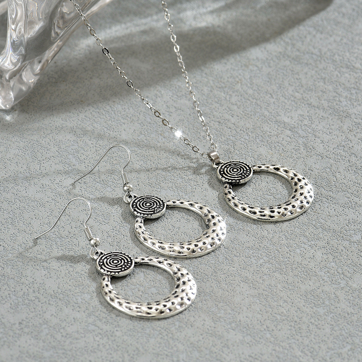 Vintage Bohemian Hoop Necklace and Chic Earring Set