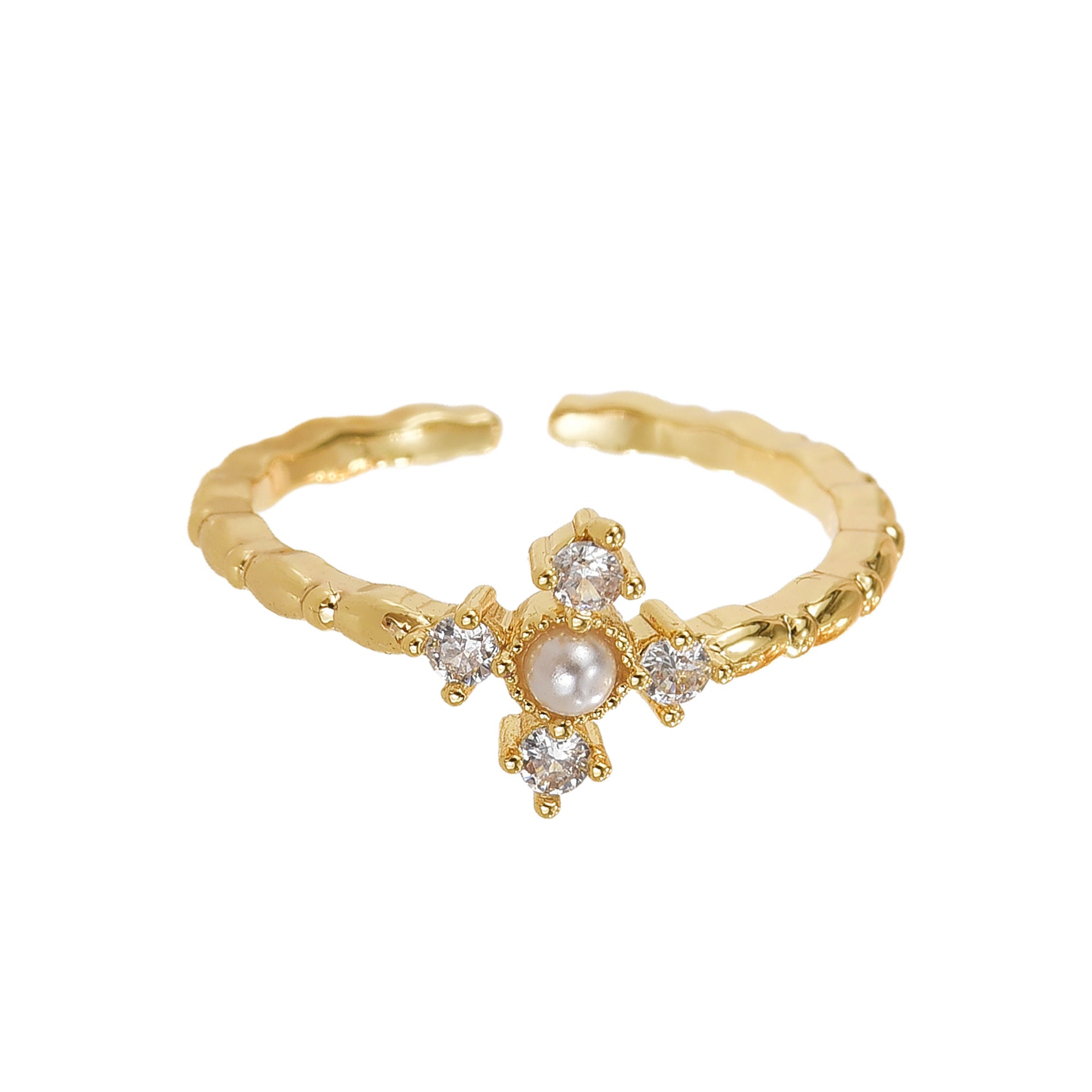 White Moonlight High-End Open Ring