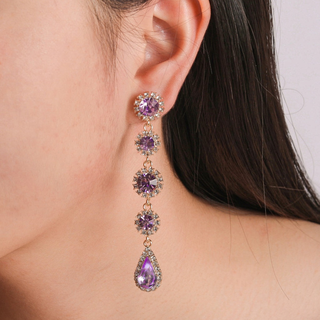 Baroque full diamond crystal earrings