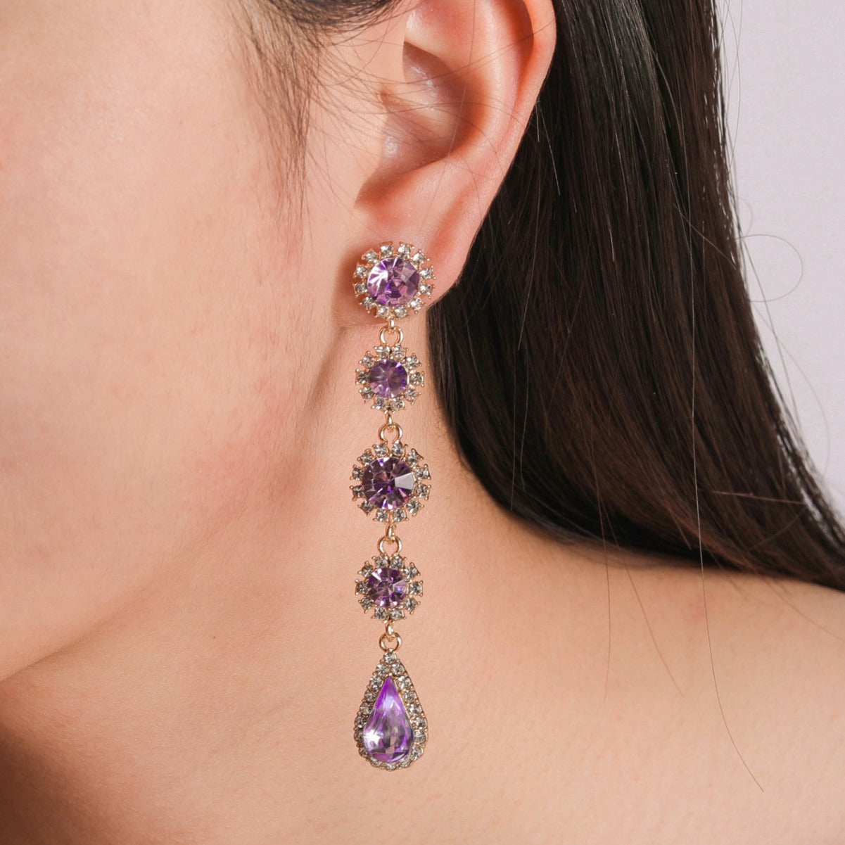 Baroque full diamond crystal earrings