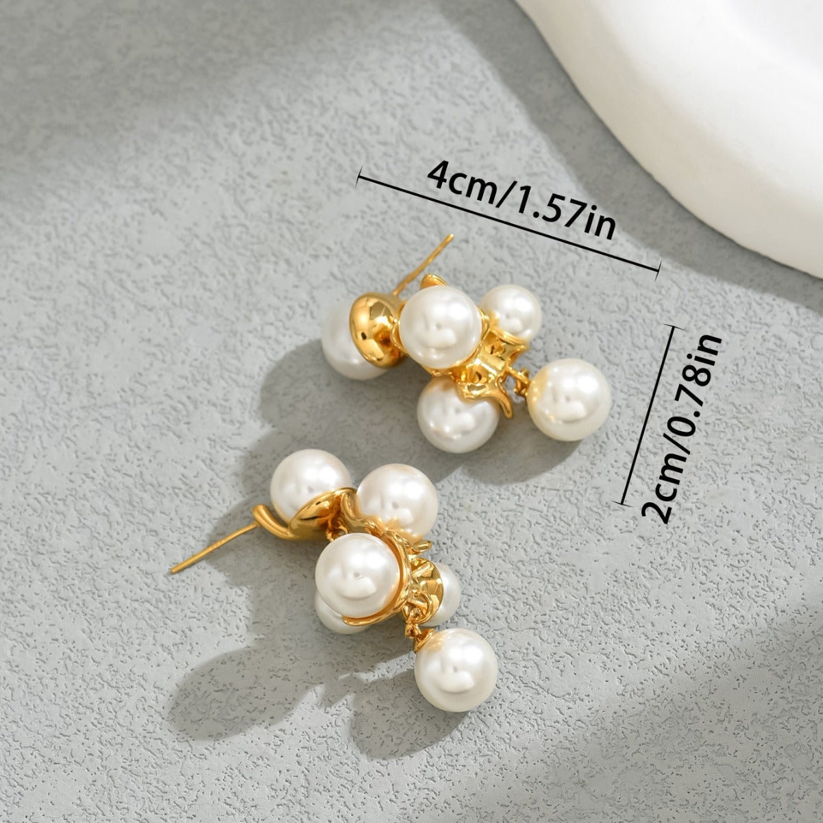 Vintage grape and pearl earrings