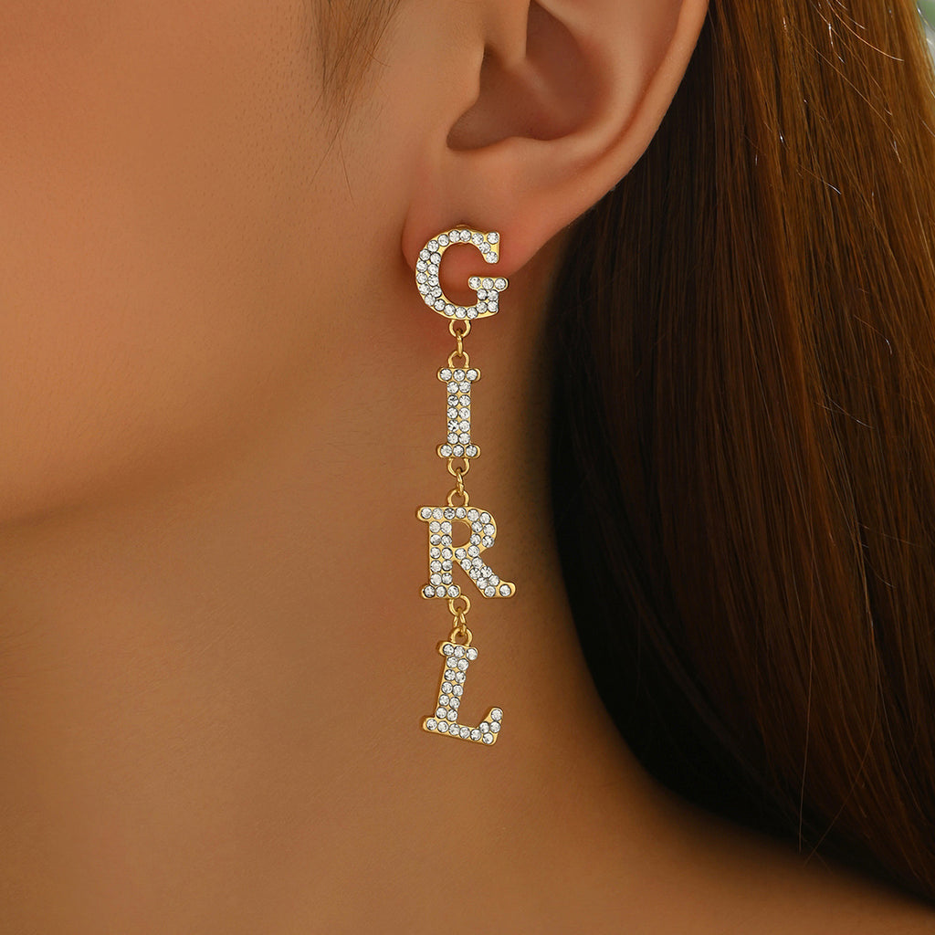 English letter earrings