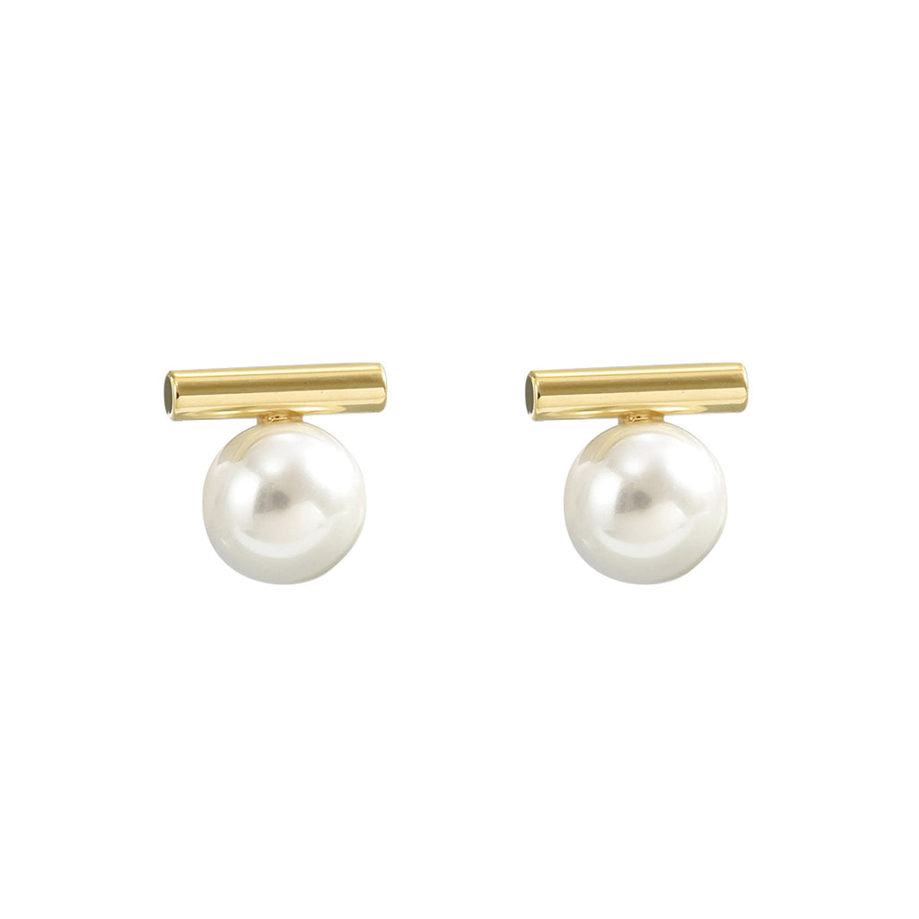 Elegant and Exclusive Inlaid Pearl Simple Earrings
