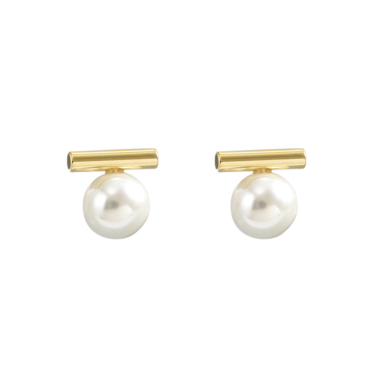 Elegant and Exclusive Inlaid Pearl Simple Earrings