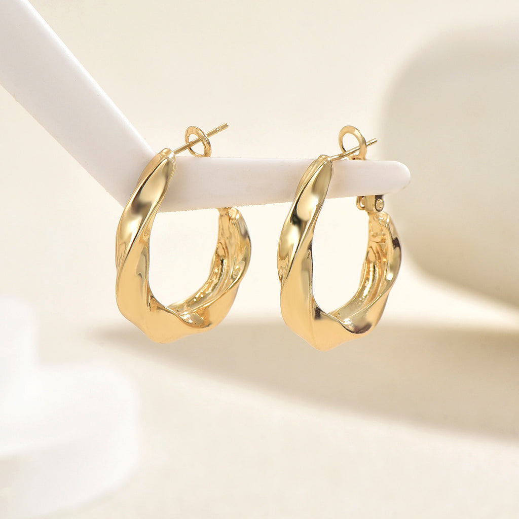 Geometric Gloss Electroplated Metal Earrings