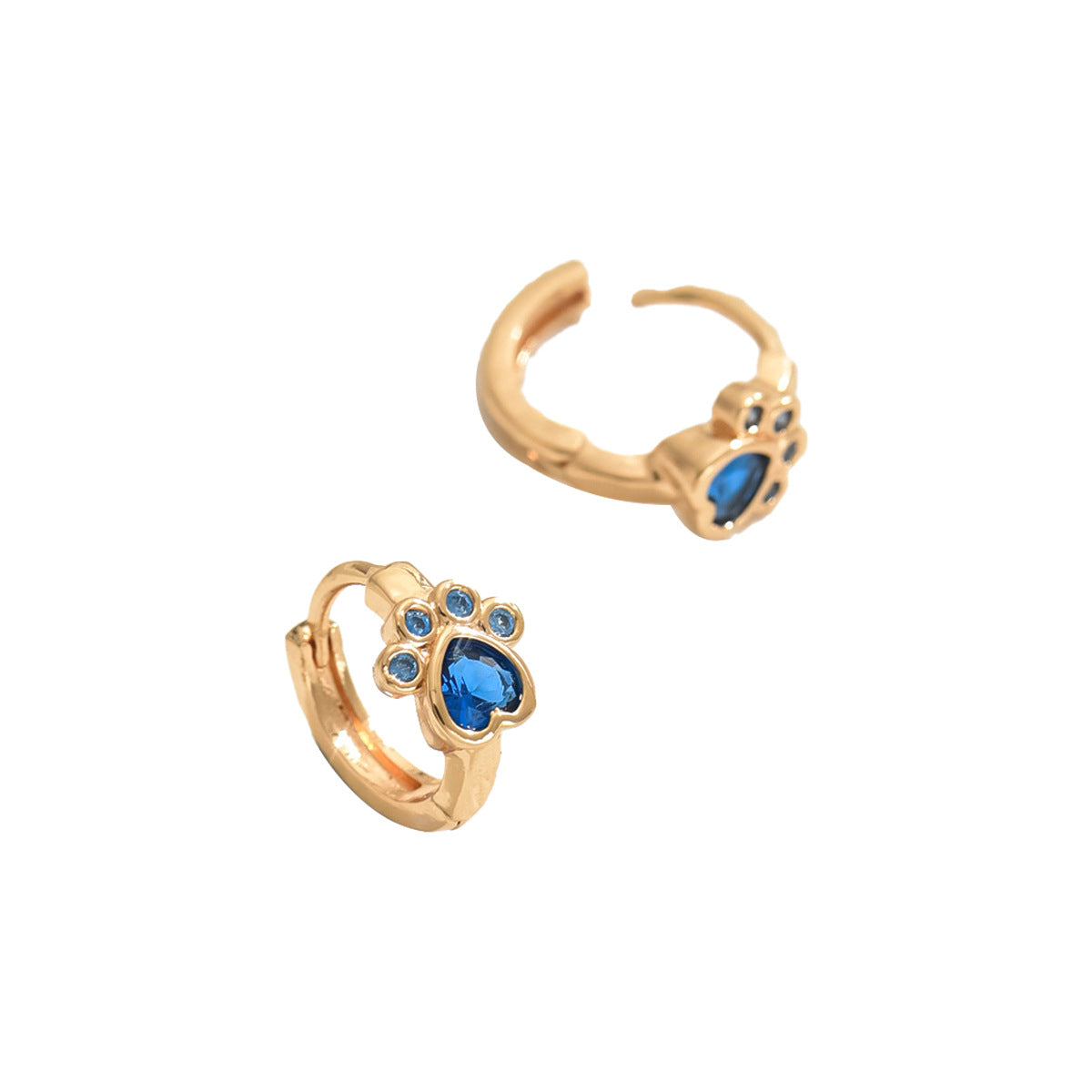 Bear Paw Blue Diamond Earrings