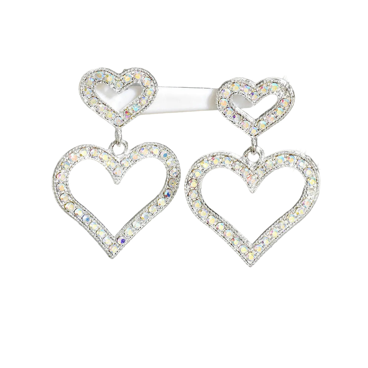 Fashionable Heart-Shaped Diamond Earrings