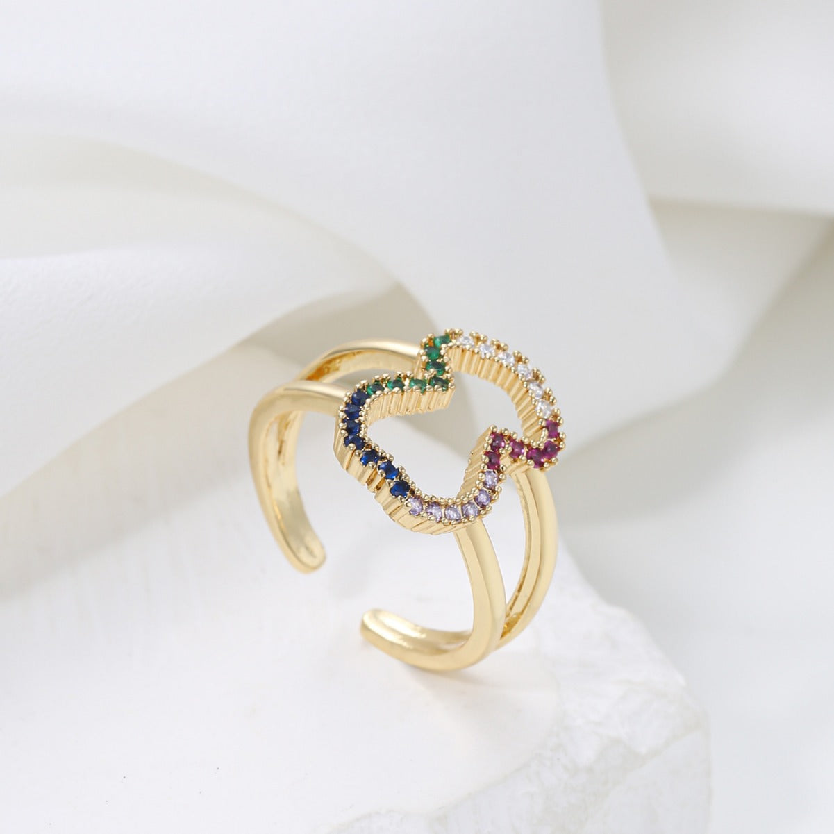Colored Diamond Pastoral Style Ring