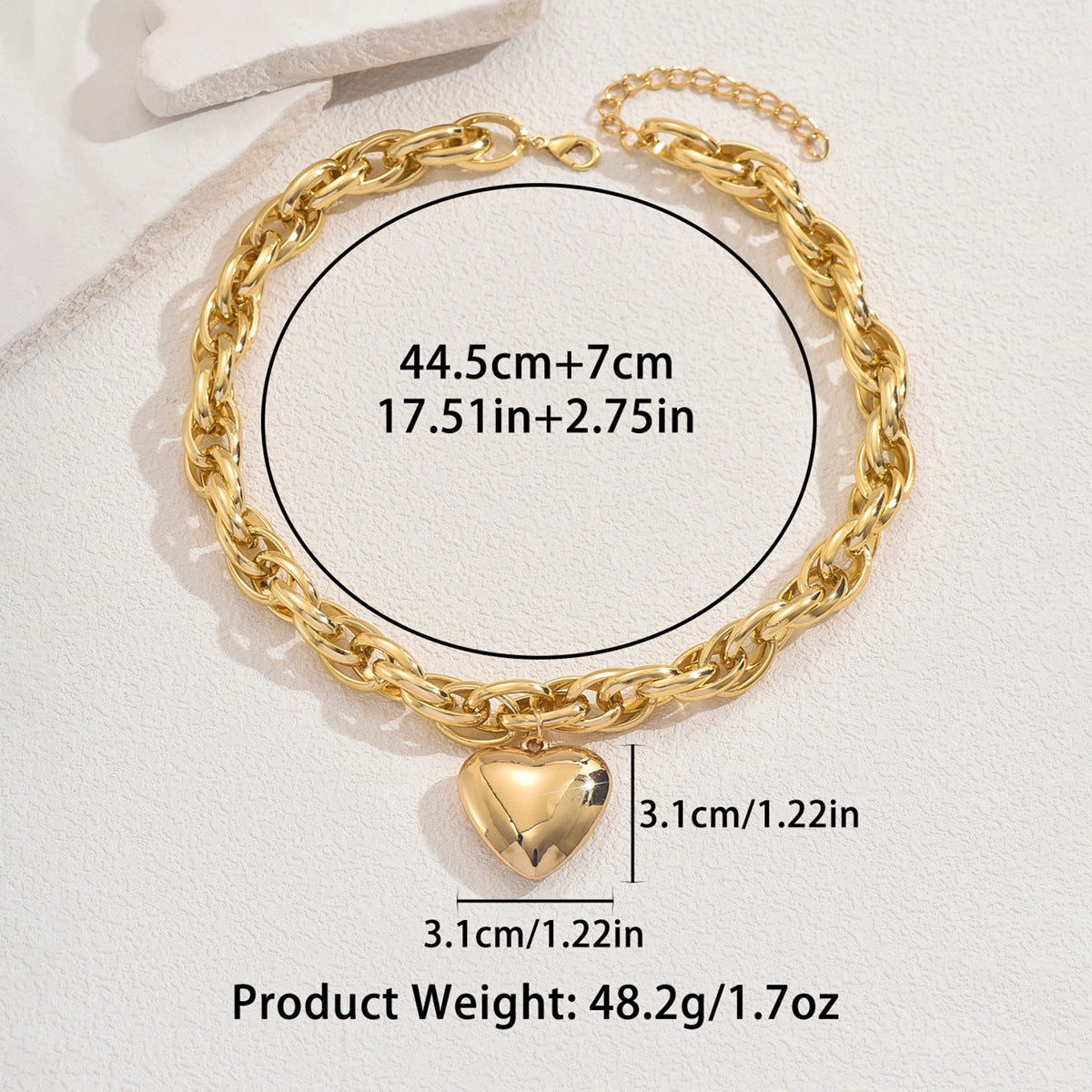 Heart-shaped high-end pendant necklace