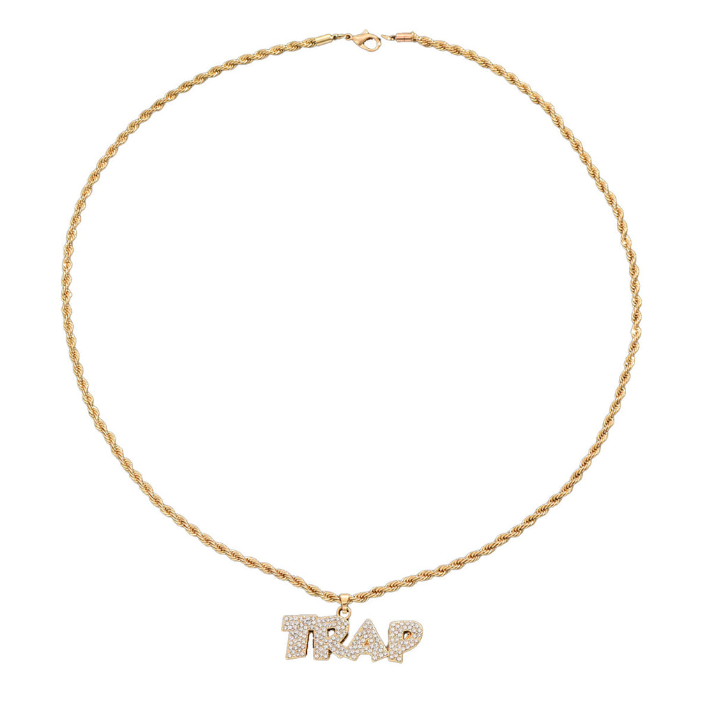 Simple and unique necklace with letters and diamonds