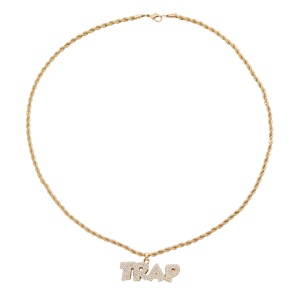 Simple and unique necklace with letters and diamonds