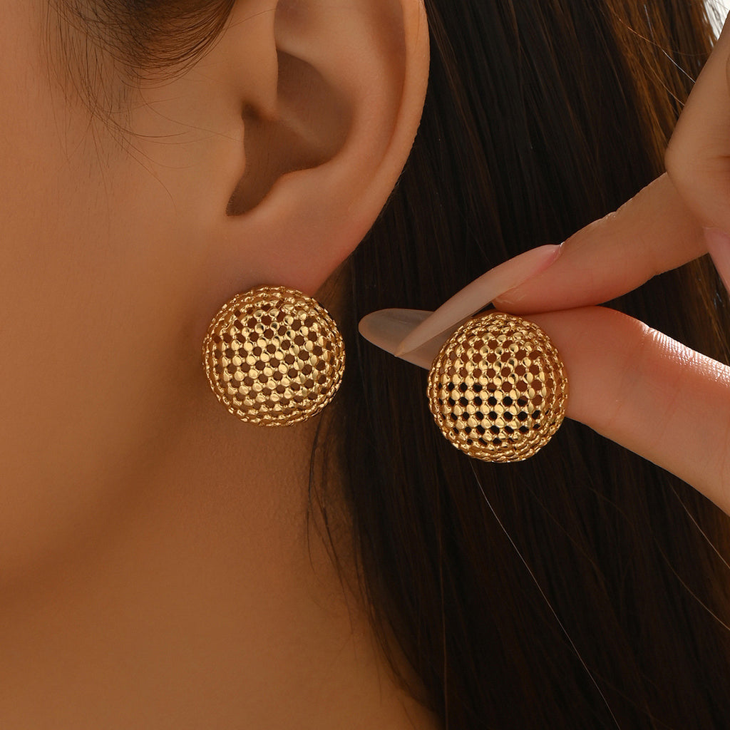Geometric hollow high-end light luxury earrings