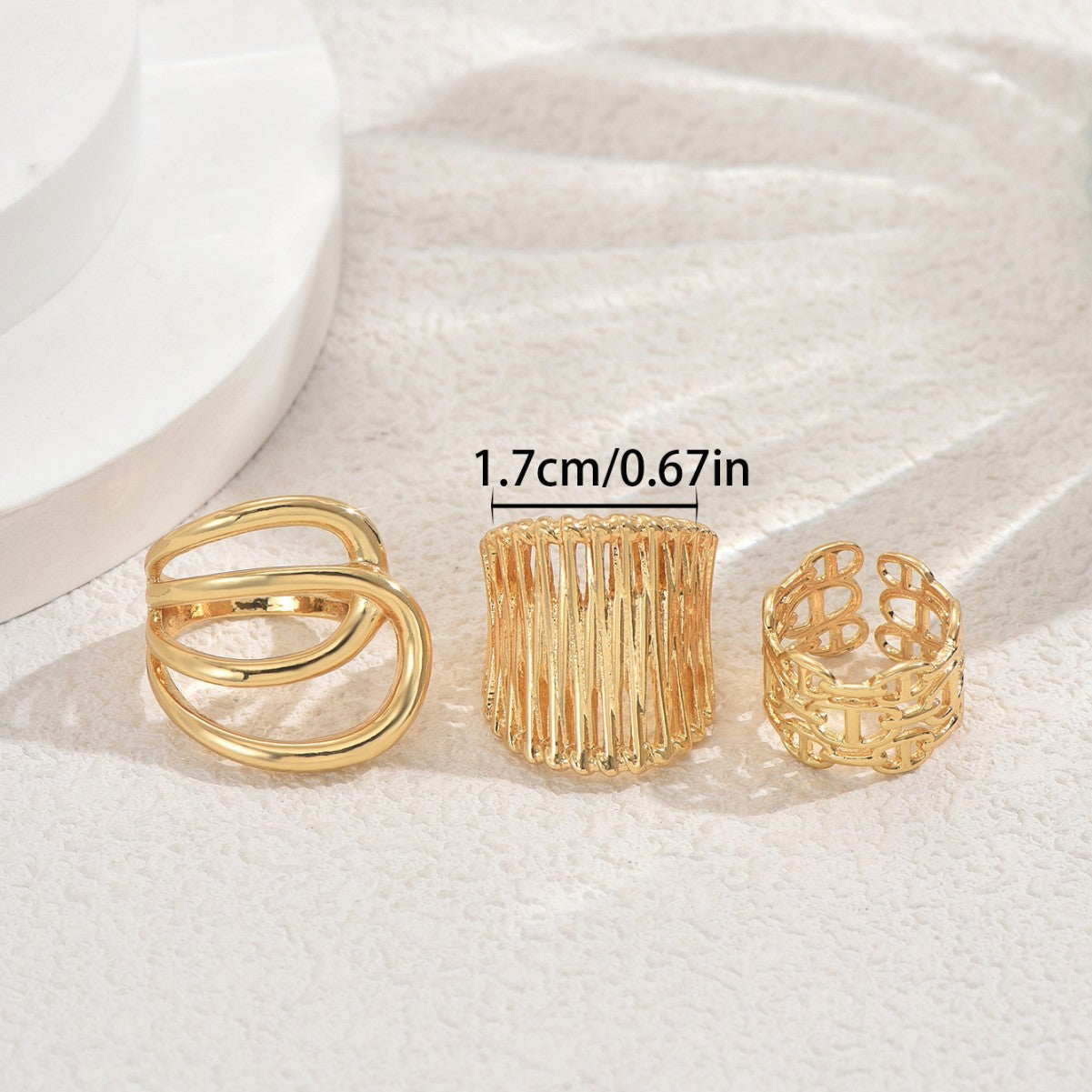 Fashion Geometric Minority Advanced Feeling Ring Set