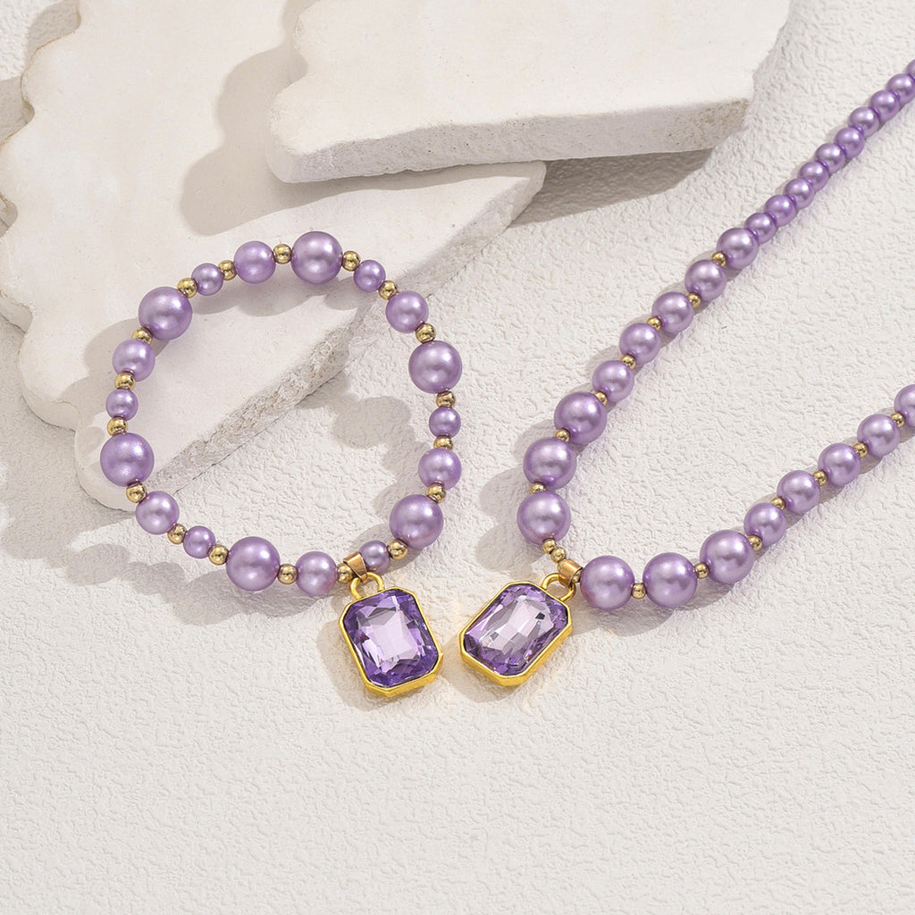 Fashion pearl necklace and bracelet set