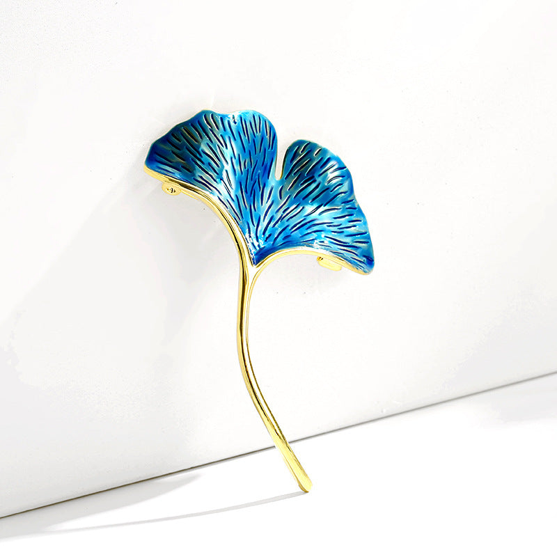 Ginkgo leaf brooch