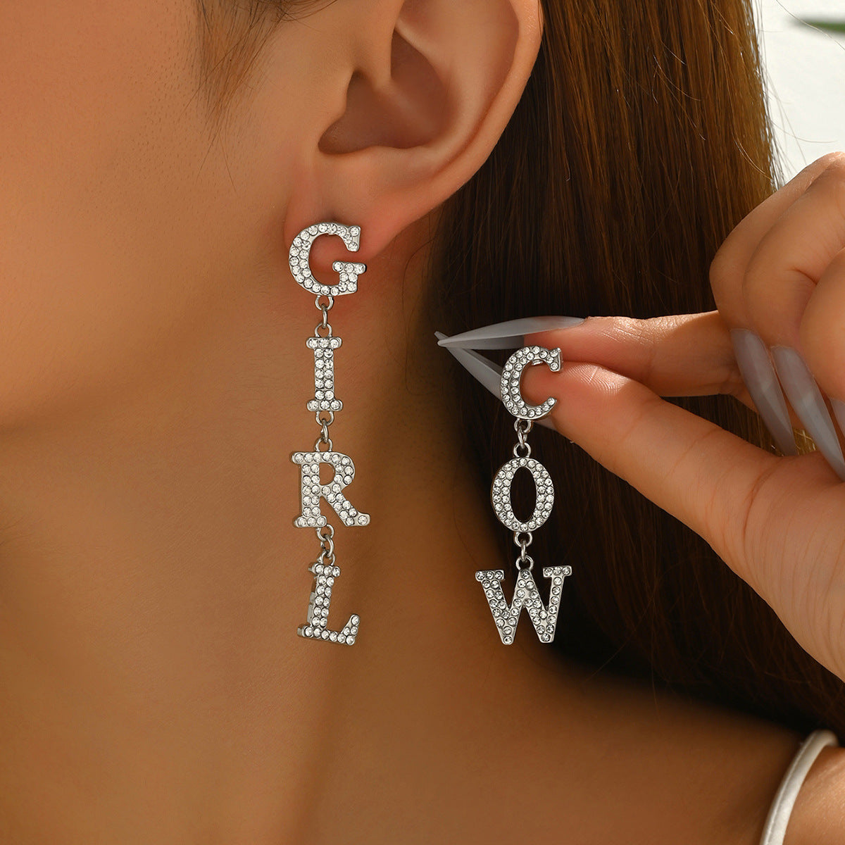 English letter earrings