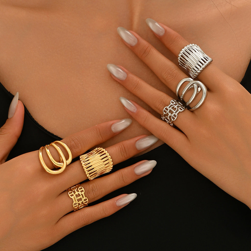 Fashion Geometric Minority Advanced Feeling Ring Set