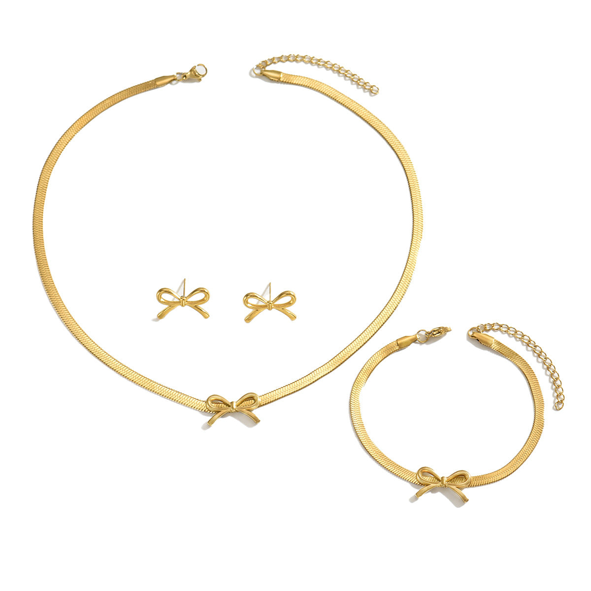 Geometric Bowknot Necklace and Earring Set
