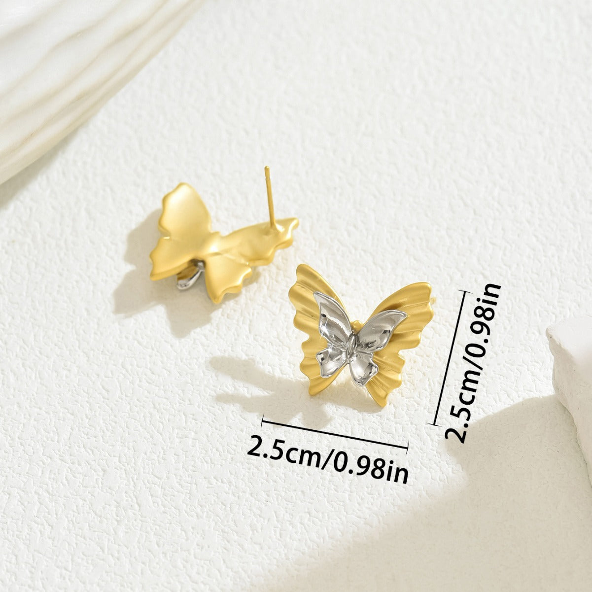 Fresh and sweet butterfly-themed high-end stud earrings