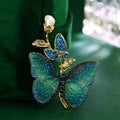 Embroidered butterfly brooch