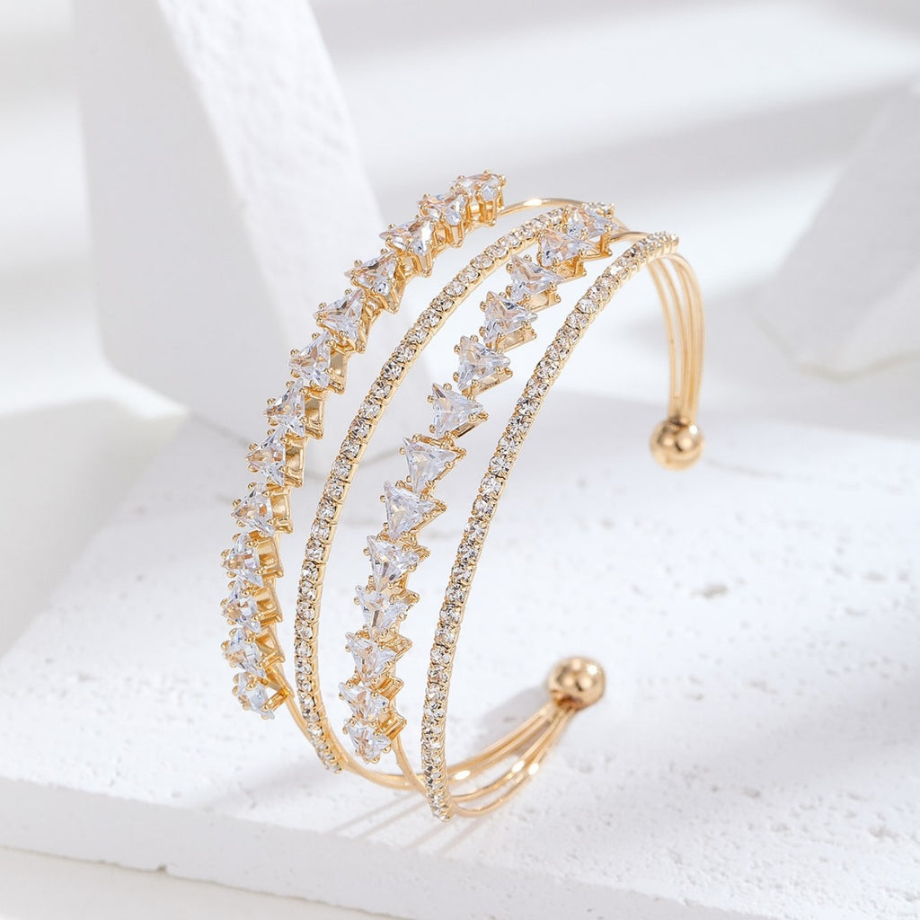 Stylish Adjustable Diamond-Encrusted Bangle