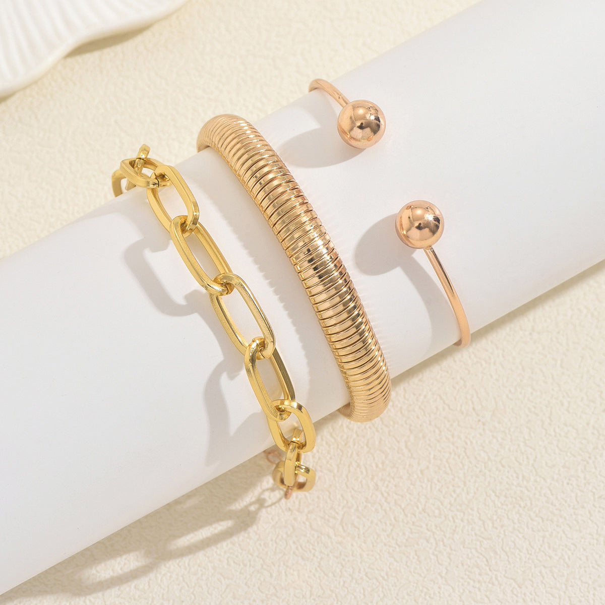 Geometric metal woven high-end bracelet jewelry set