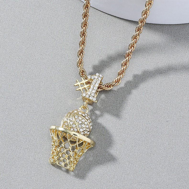 Fashionable hip-hop men's pendant twisted rope chain