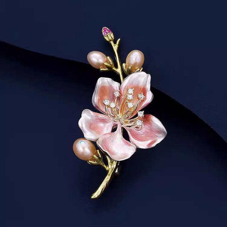 Peach blossom brooch