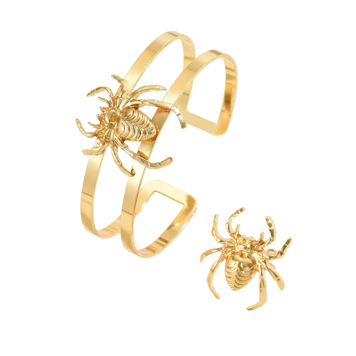 Unique snake and spider design bracelet set