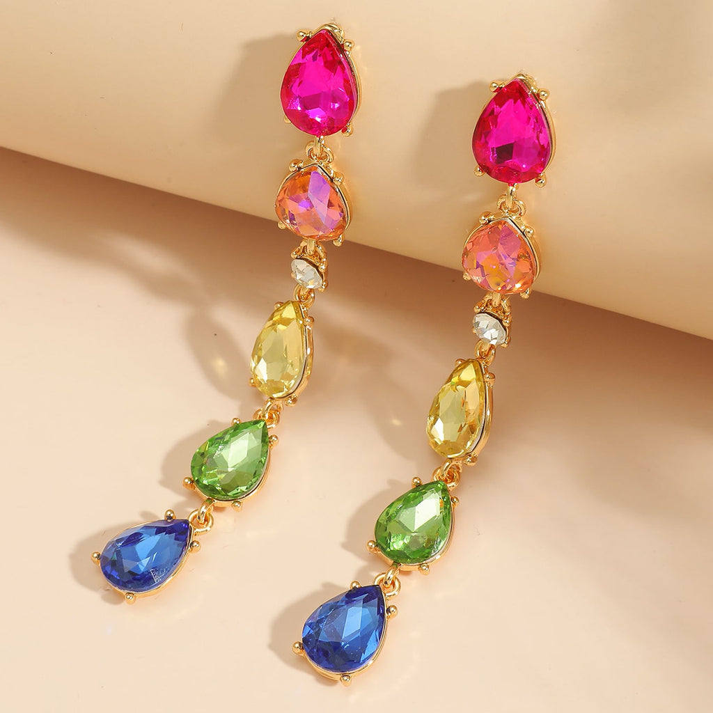 Colorful rhinestone crystal earrings