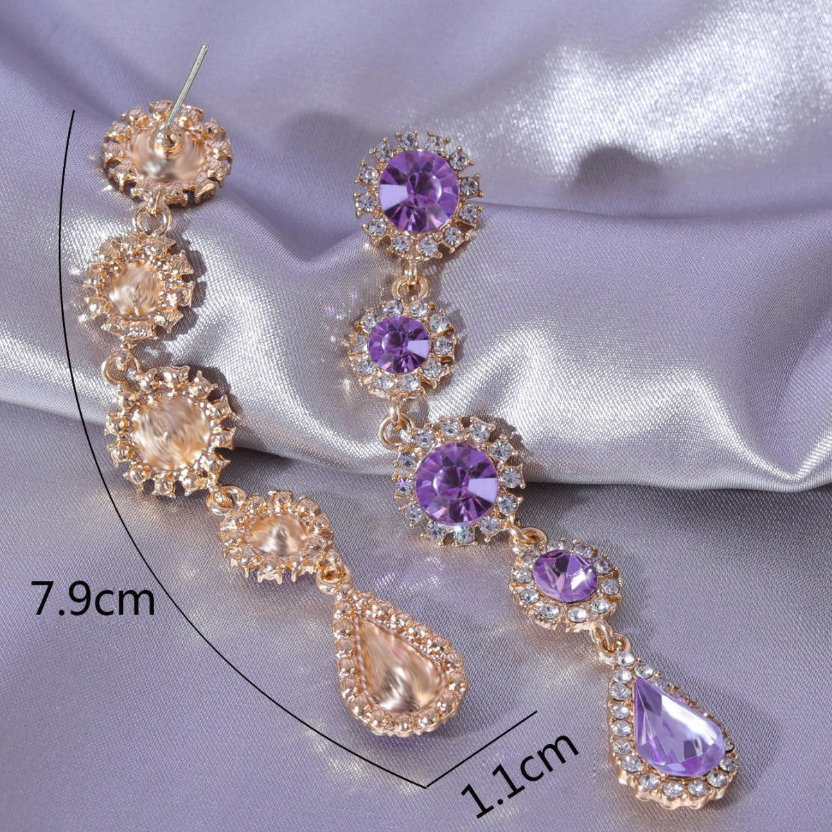 Baroque full diamond crystal earrings