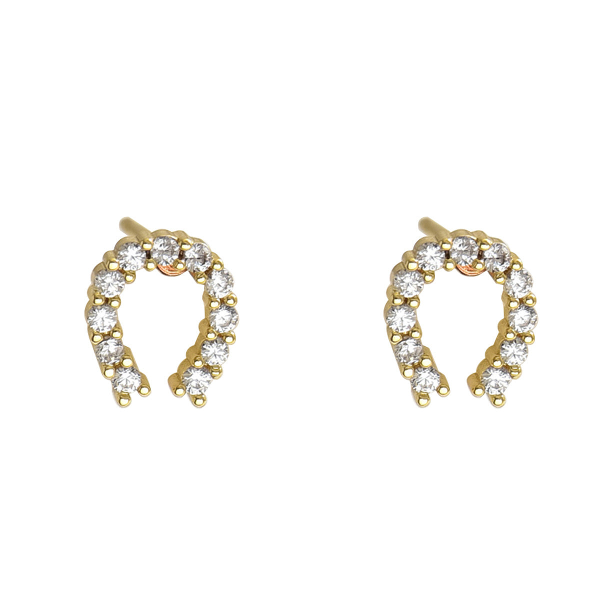 Horseshoe-shaped zircon high-end earrings