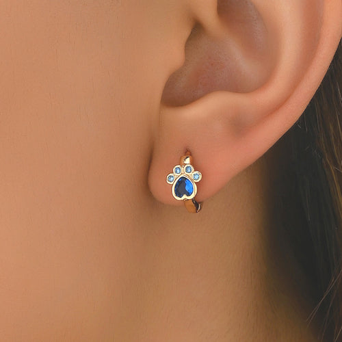 Bear Paw Blue Diamond Earrings